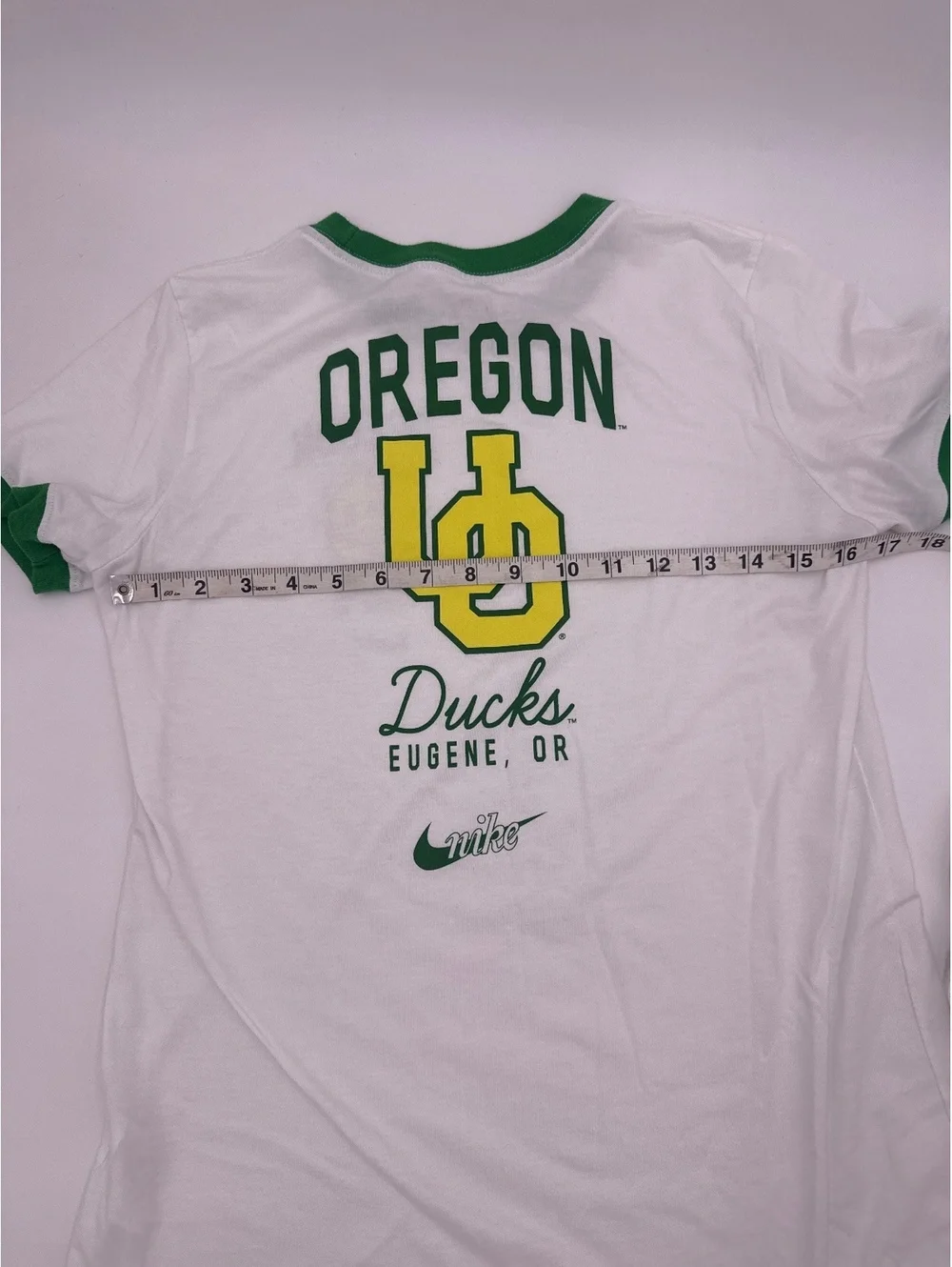 Nike Oregon Ducks The Nike Tee White Green Ringer T-Shirt